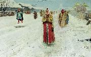 Andrei Ryabushkin Sunday. oil painting artist
